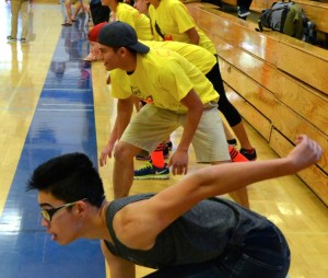 The Who Gives a Duck? team prepares for the kickoff.  Photo by Gina Kermode. 